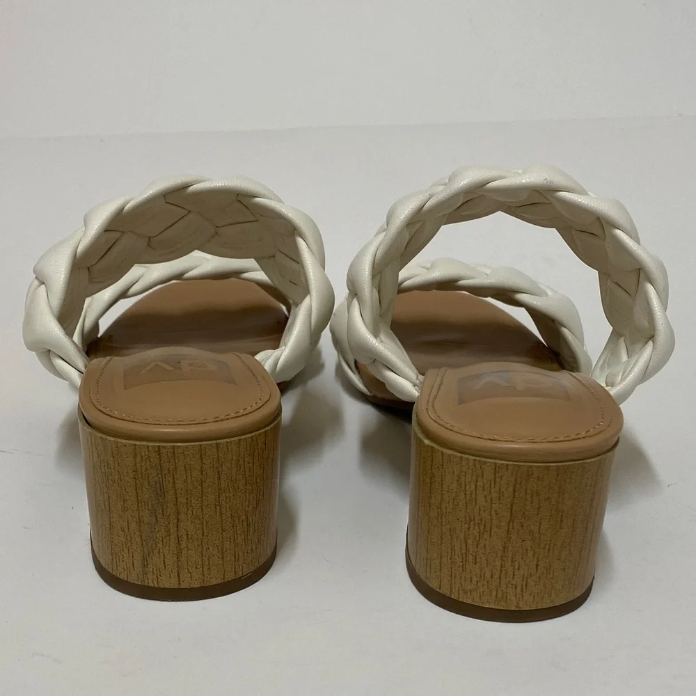 DV by Dolce Vita Stacey Padded Plush Chunky Braided Block Heel Sandals size 6